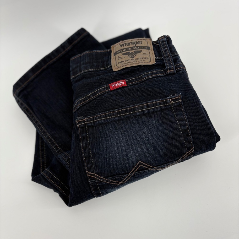 Wrangler‎ Mens Slim Straight Dark Wash Denim Jeans Size 29x30